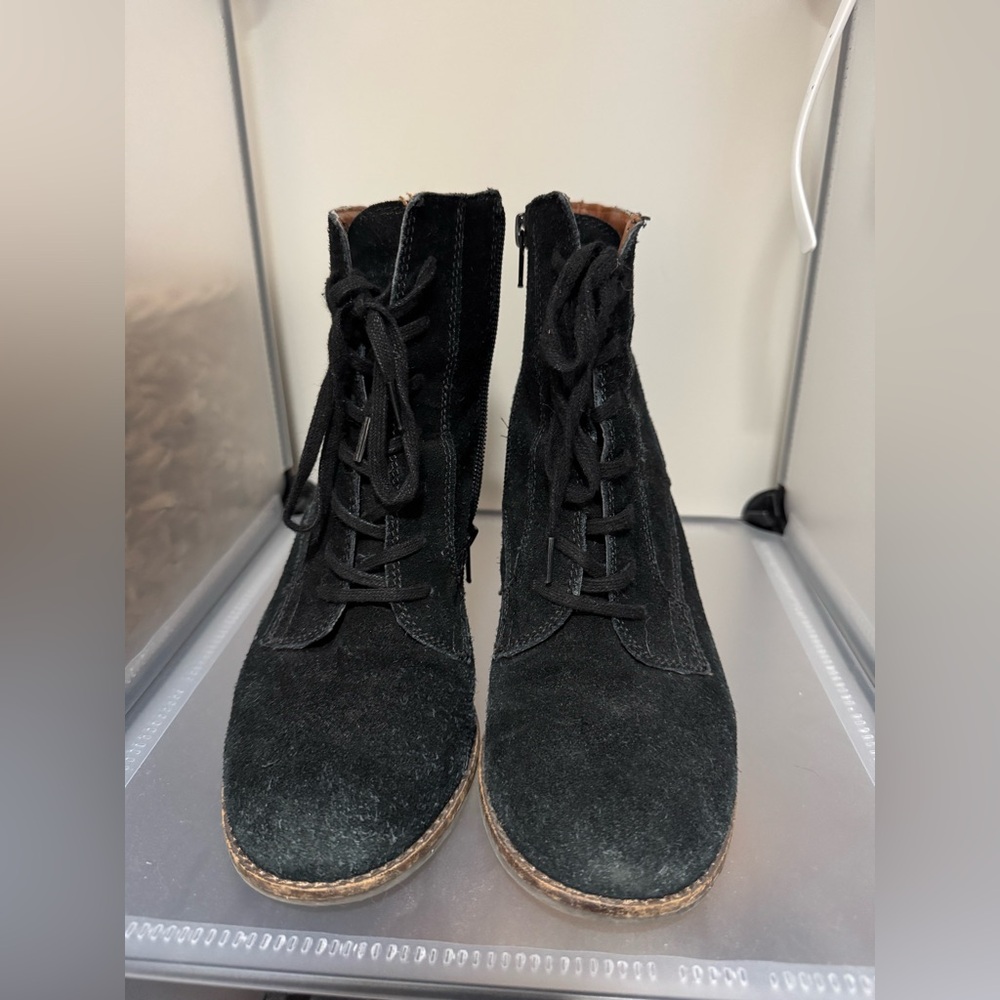 Lucky Brand Black Leather Booties | 8.5